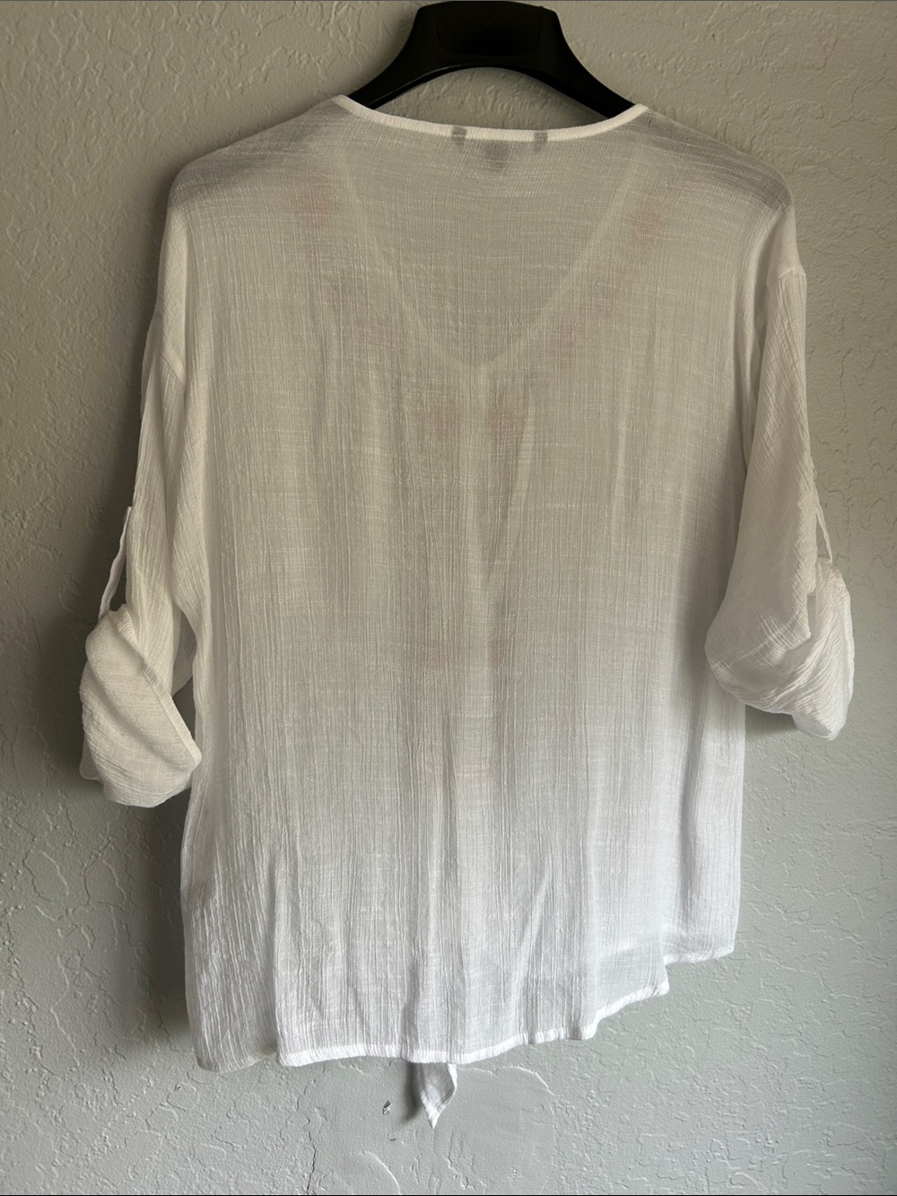Zac & Rachel White V‑Neck Embroidered Tie‑Front Tunic - Picture 7 of 8
